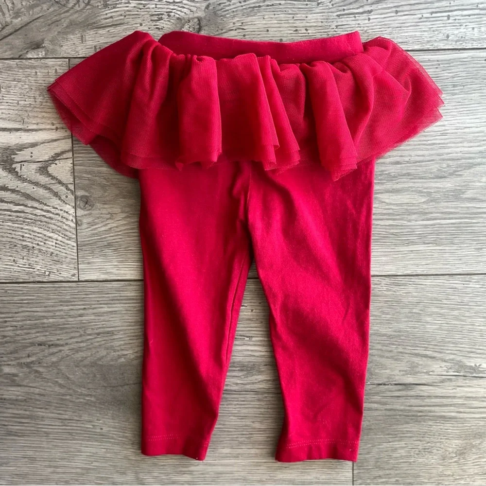 The Children’s Place Baby Girl Mesh TuTu Ruffle Legging Red Size: 6-9 Month